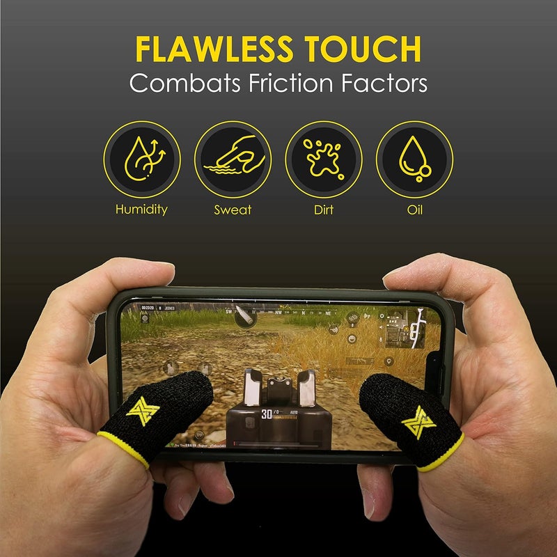 MOBILEGAMINGCORPS 6 Pack Mobile Gaming Corps ClawSocks Phone Gaming Finger Sleeves - Carbon - Image 4